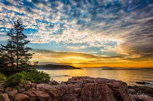Sunrise off the Coast of Acadia National Park Maine
