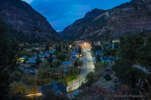 Looking-Down-on-Ouray-Colorado-at-Dusk