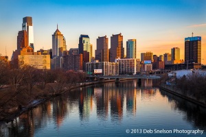 Glimmering-Philadelphia-skyline-sunset-Pennsylvania