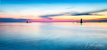 Twilight-Ludington-North-Breakwater-Lighthouse-and-Channel-Marker