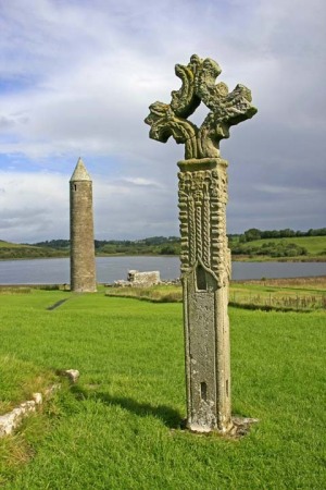 High-Cross-and-Round-Tower-Devonish-Island-Fermanagh-Ireland