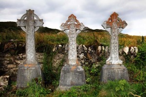 Stone-cross-grave-markers-Derrynane-Abbey-Kerry-Ireland