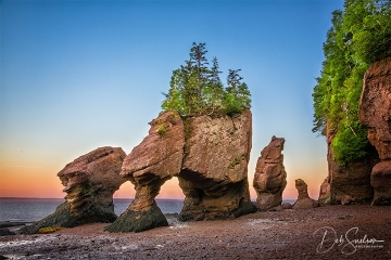 Hopewell Rocks Low Tide  Sunset Glow New Brunswick Canada