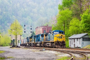 Thurmond-WV-Abandoned-town-CSX-Train-Passing-By
