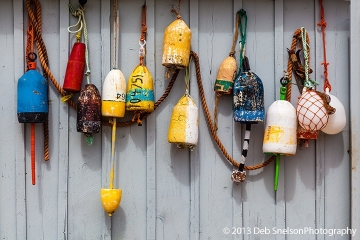 2 Buoys on Boat Repair Shed Annapolis Royal NS