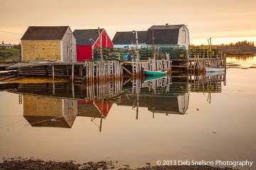5 Golden Dawn fishing shacks Blue Rocks fishing village Lunenburg Nova Scotia Canada