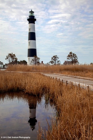Bodie-Island-Lighthouse-and-reflection-Nags-Head-Outer-Banks-North-Carolina