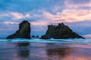 Coquille-Beach-Sea-Stacks-at-Dusk-in-Bandon-Oregon-Pacific-Coast