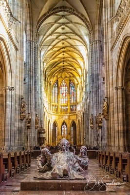Interior St Vitus Cathedral Prague part of Prague Castle Complex