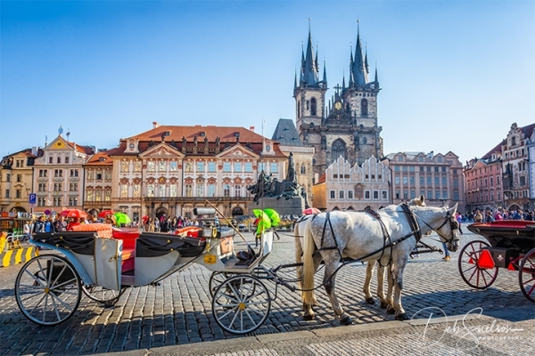 Old Town Square and Horse Carriage in Prague