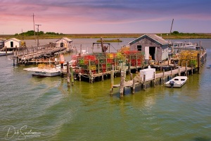 Tangier-Island-Chesapeake-Bay-VA-Sunrise-behind-Crab-Shanties