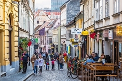 Zagreb Old Town Cobbled Street Croatia